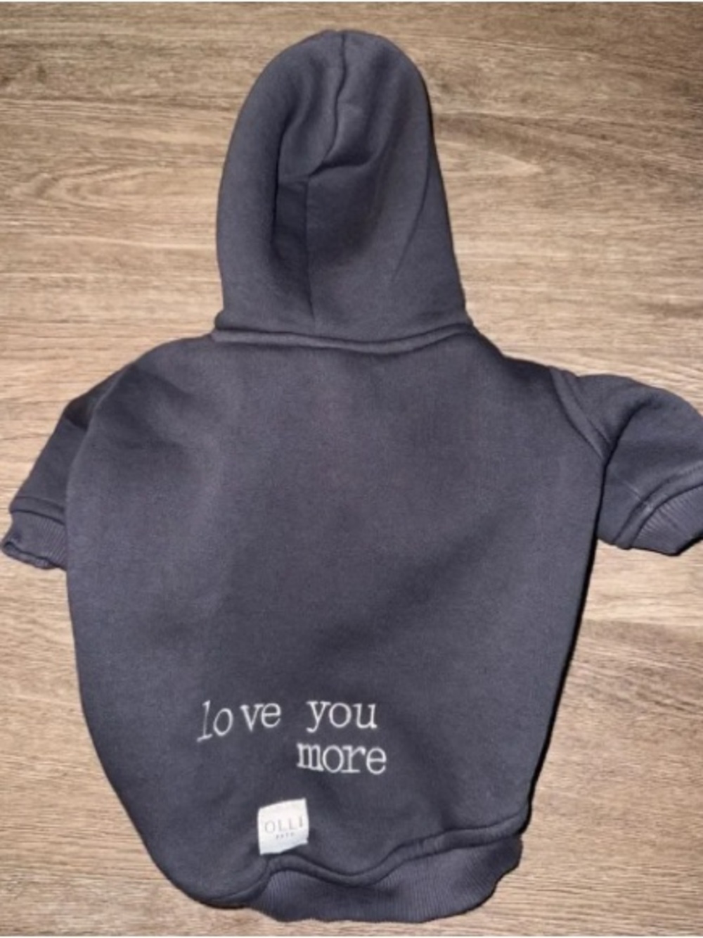 Kids' Navy Hooded Sweatshirt - "Love You More" Embroidered